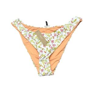 J. Crew Blue Floral Print Bikini Bottom M NWT